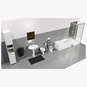 Bathroom Complete Furniture Set 3D model