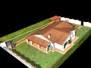 villa bungalow italian house 3d model