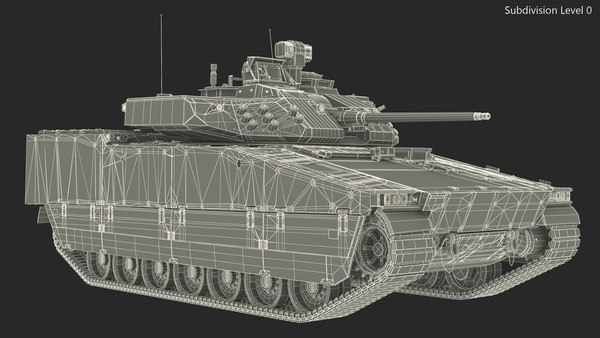 3D модель Грязный шведский боевой танк Strf 90 Mk IV - TurboSquid 2391898