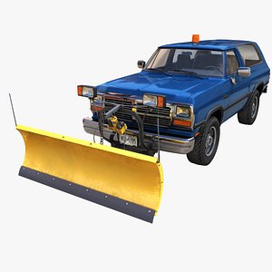 3D Dodge Ramcharger 1990 snow plow