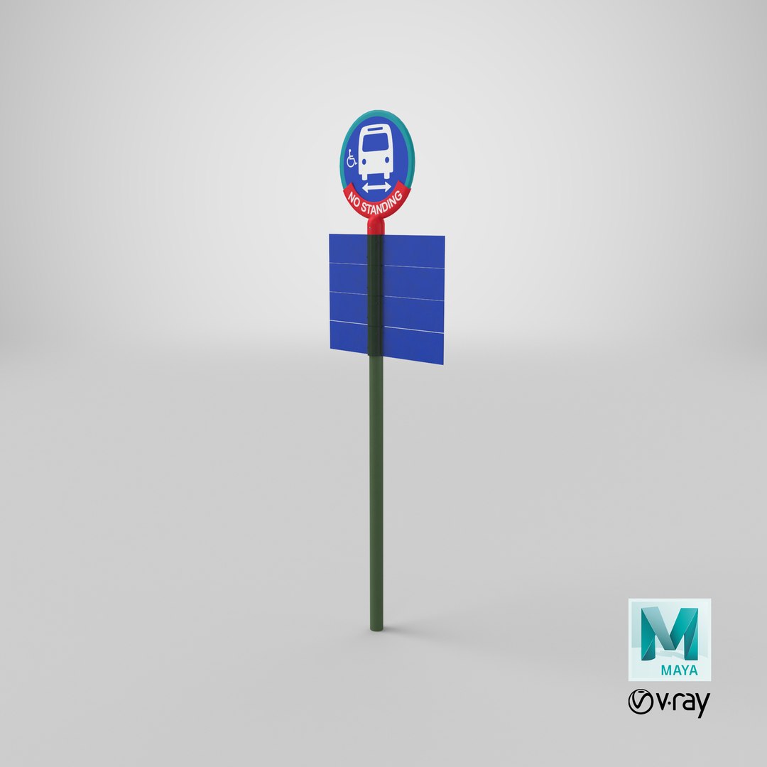 Bus Stop Signs Sign 02 Routes Clean and Dirty 3D model - TurboSquid 1918477