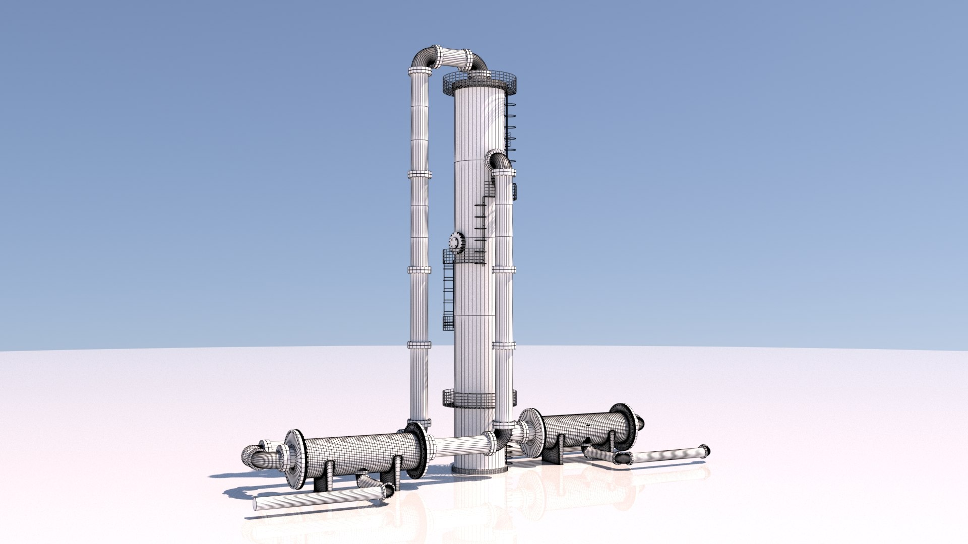 3d Refinery Distillation Column Model Turbosquid 2018869