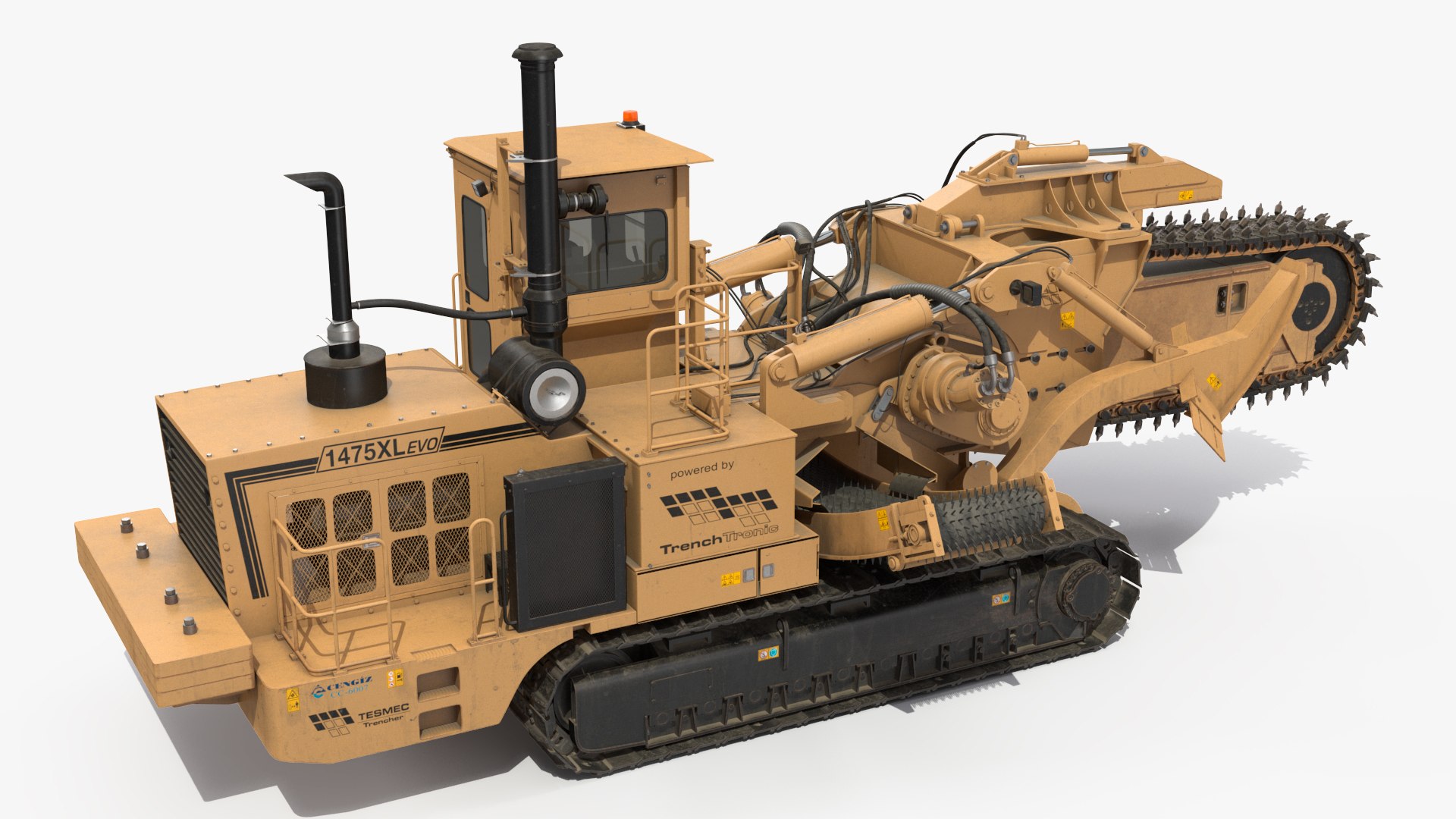 3D Trencher Machine Tesmec 1475 XL EVO Dusty model - TurboSquid 2111355