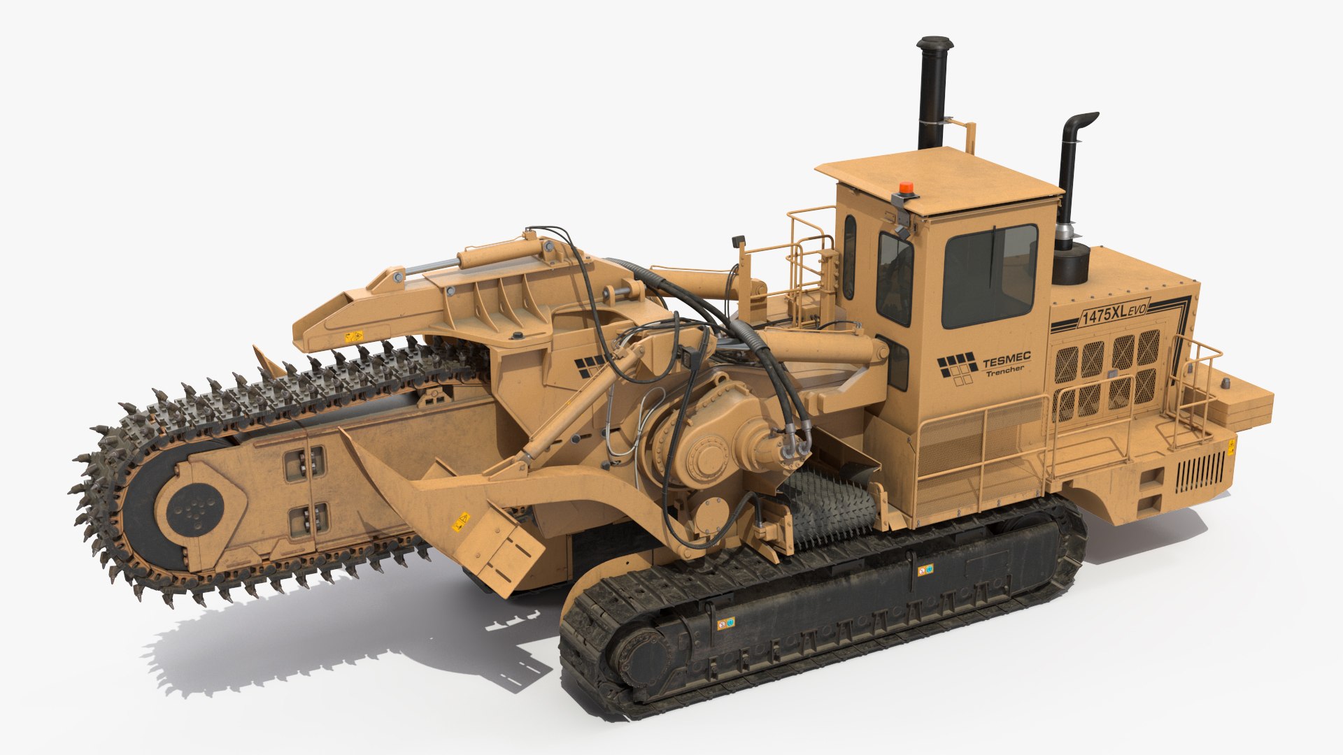 3D Trencher Machine Tesmec 1475 XL EVO Dusty model - TurboSquid 2111355