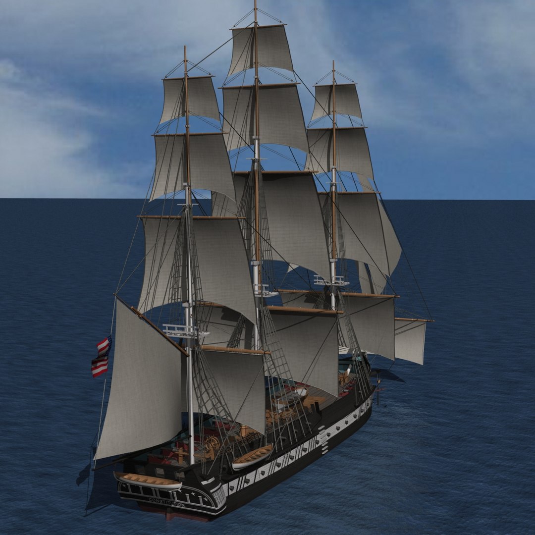 3d model uss constitution