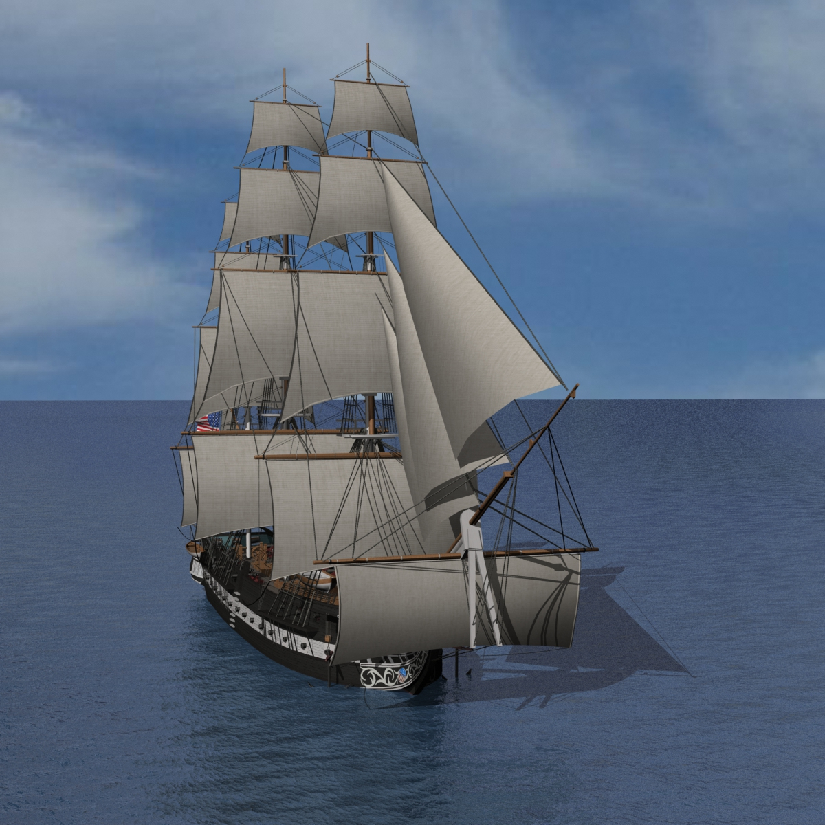 3d model uss constitution