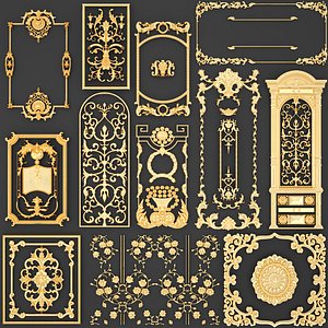 3D stucco molding frame model