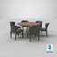 3D realistic dining table hayes