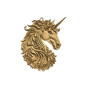 Unicorn Pendant-01 3D print model 3D