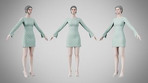 Dress 51 Shadow Green 3D model