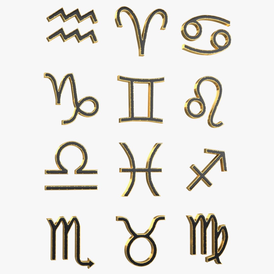Astrological Signs Golden 3D model preview