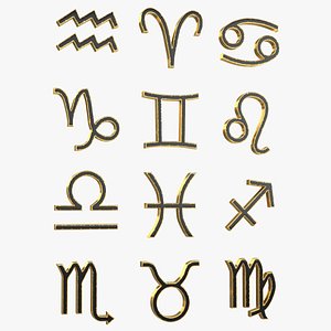 Astrological Signs Golden 3D model