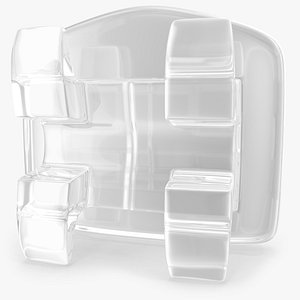3D Clear Ceramic Dental Braces Bracket V01 model