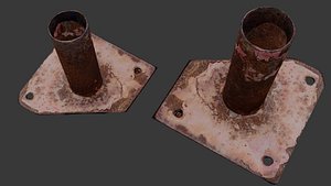 Rusty Metal Pipe Base 3D