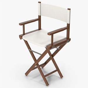 3D model Director Canvas Chair Dark Wood