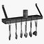 Rejilla para ollas de montaje en pared para cocina con utensilios de cocina