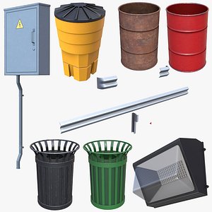 6 Street Elements Collection 2 PBR Low Poly
