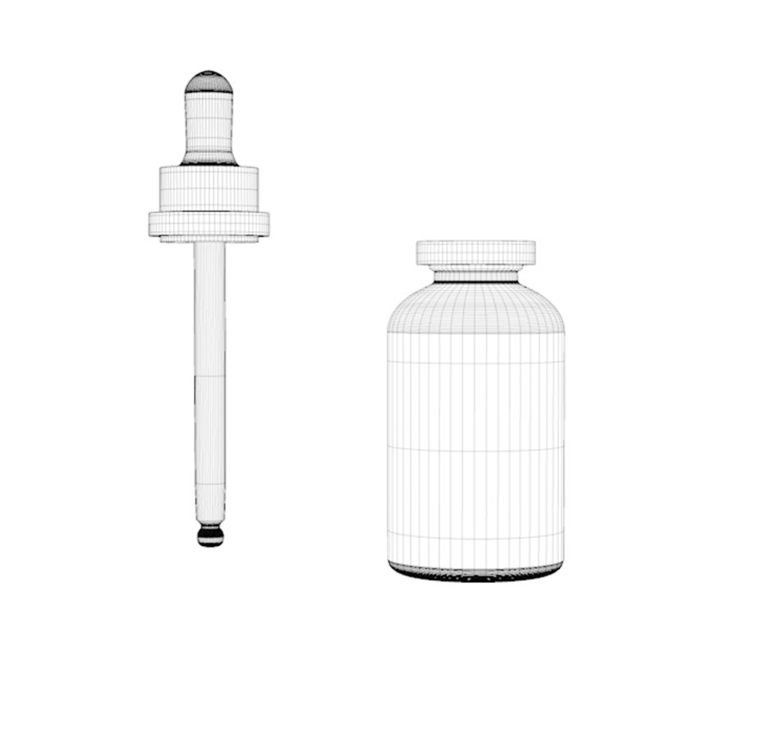 3D dropper bottle model https://p.turbosquid.com/ts-thumb/wn/cVjV0R/TDQJIDAJ/dropperpreviewwireframe/jpg/1558112311/1920x1080/fit_q87/4854fbdf320d46c83acbcb45afcfe99424c41056/dropperpreviewwireframe.jpg