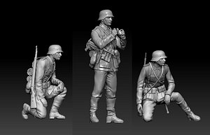 german officer soldiers 3D model