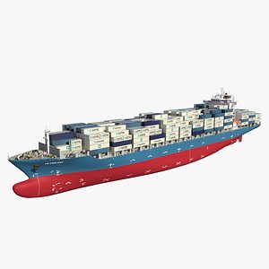 container ship redshift 3D model