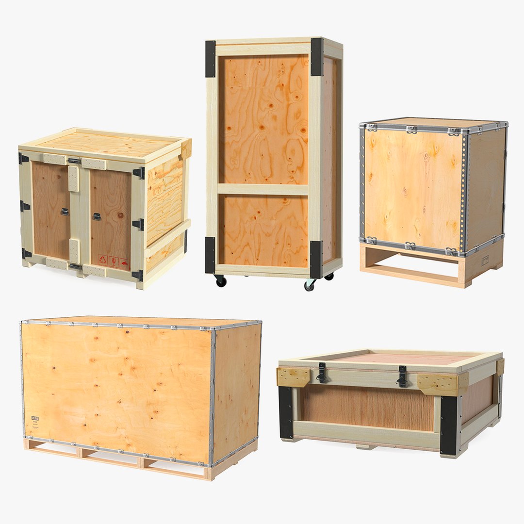 Shipment Wooden Containers Collection 3 3D model preview