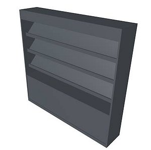 Low Poly Empty Bookcase