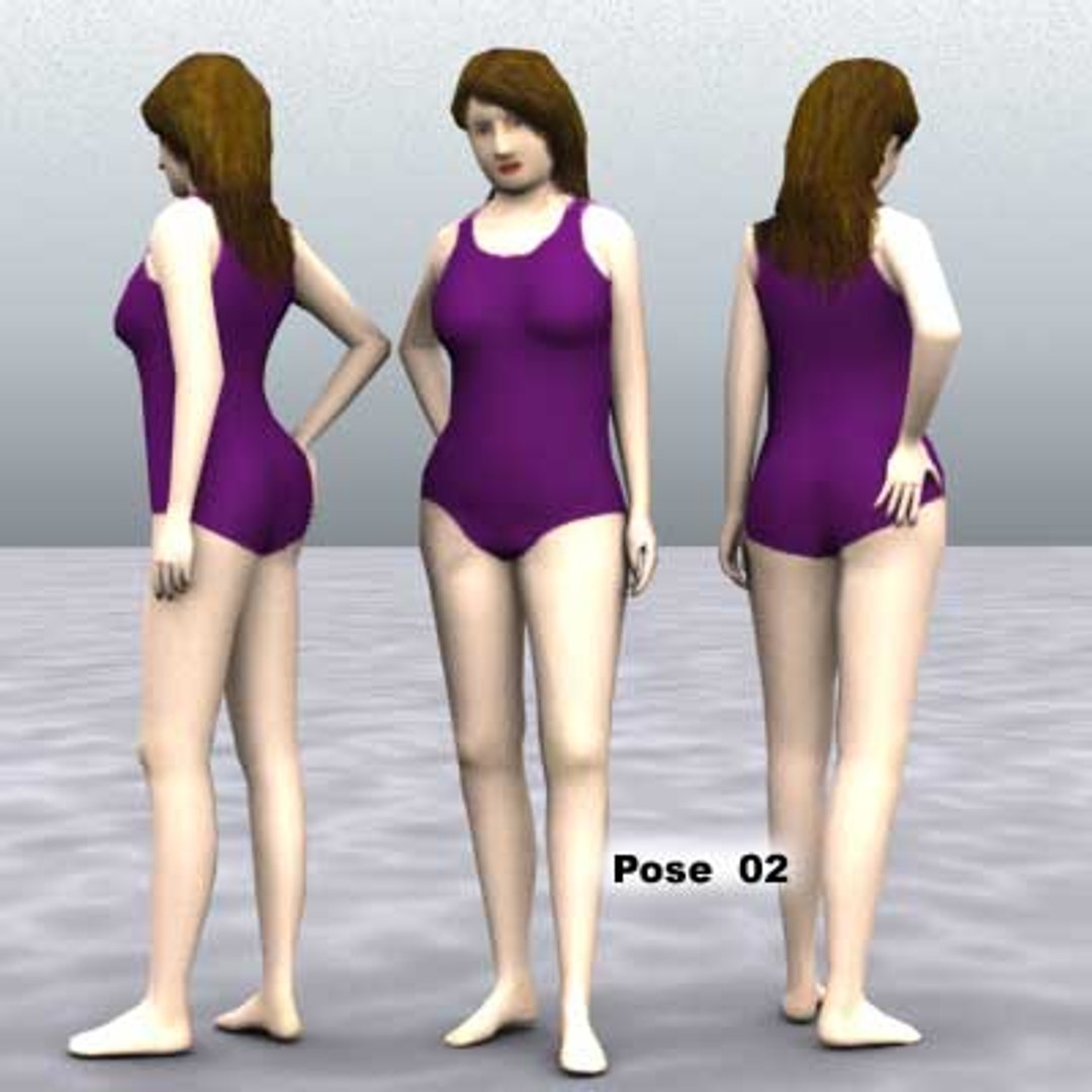 3d human female girl model