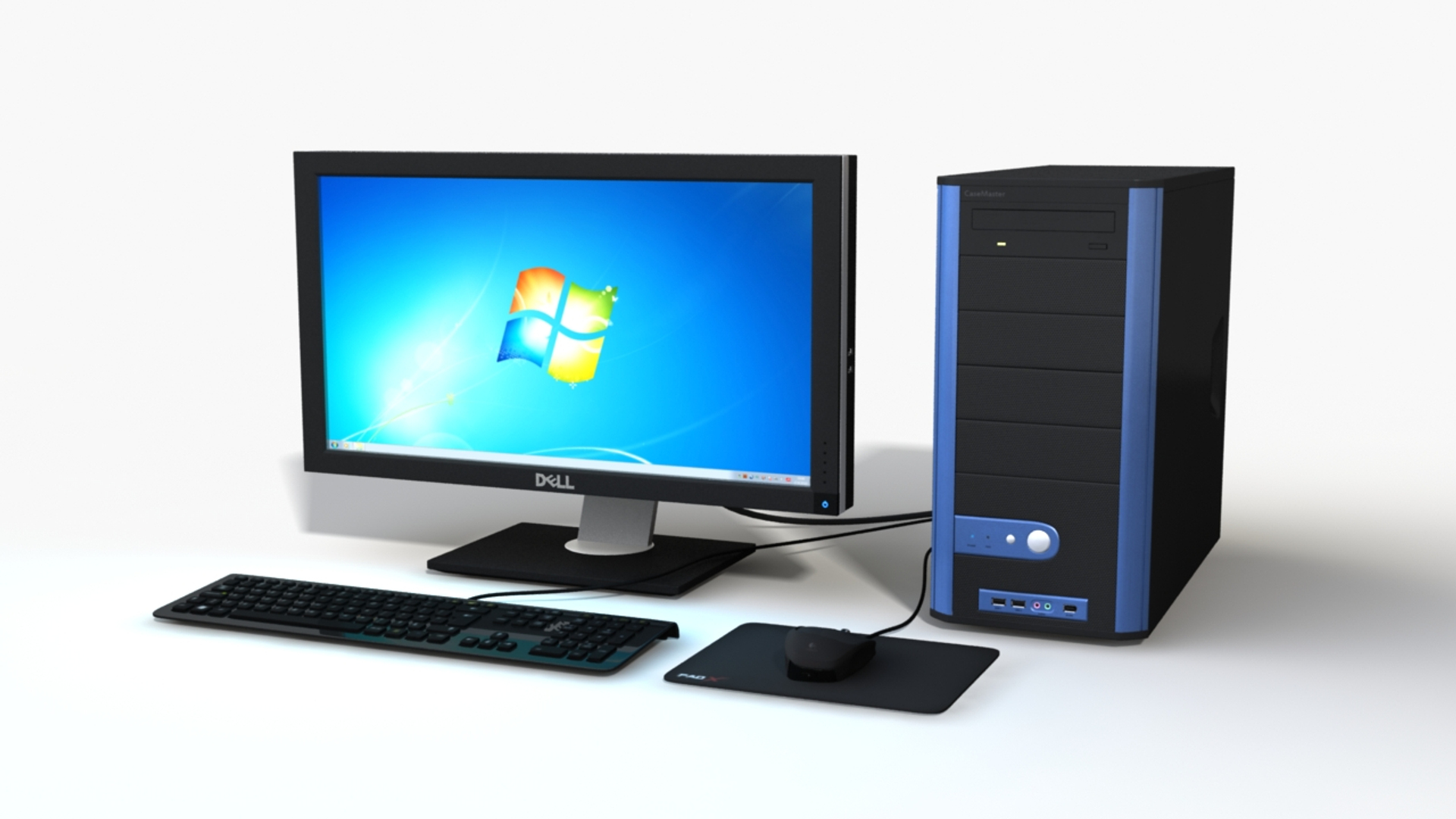 3d model of polygonal computer case