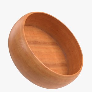 3D Empty wooden bowl model