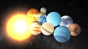solar planets sun 3d ma