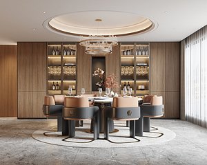 modern dining room 3D model