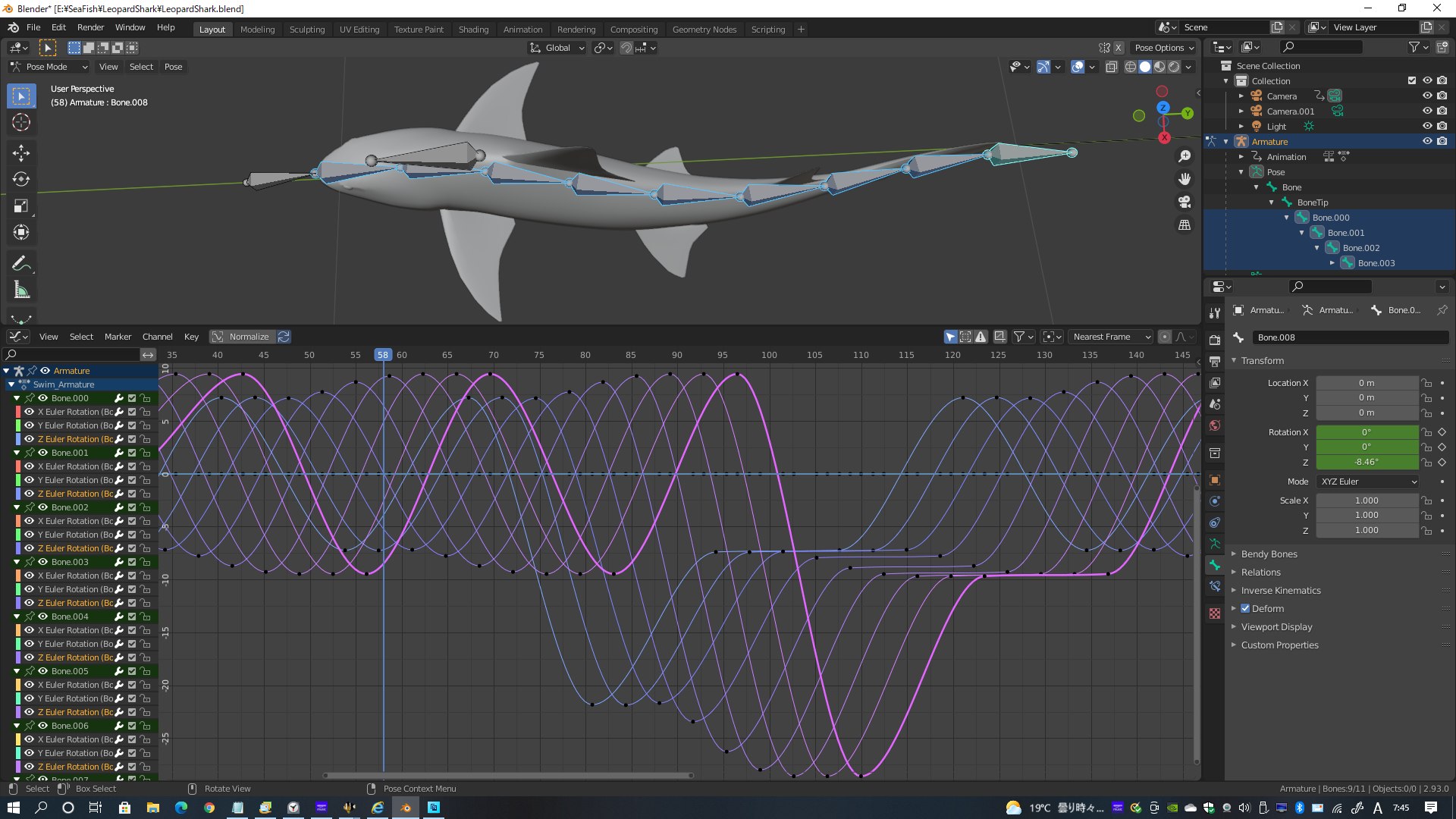 3D Shark Modeling in Blender, Part 01, @3d_animal.factory, Tutorial