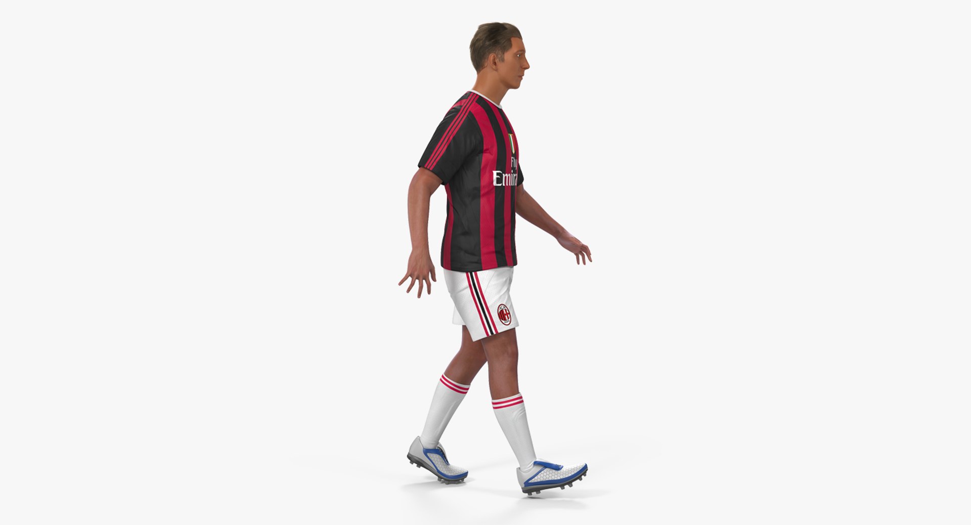 Soccer or Football Player Milan Rigged 3D Model 3D model preview