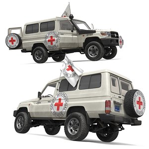 Red Cross Humanitarian Toyota Truck Simplified