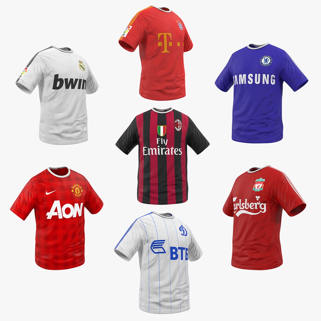 Soccer T-Shirts 3D Models Collection 2 3D model preview
