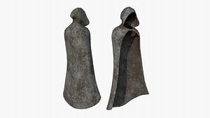 3D Medieval Cloak A20 Dirt Worn - Fantasy Character Design