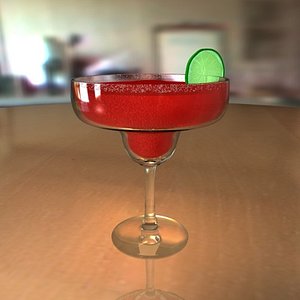 3d model of margarita glass drink