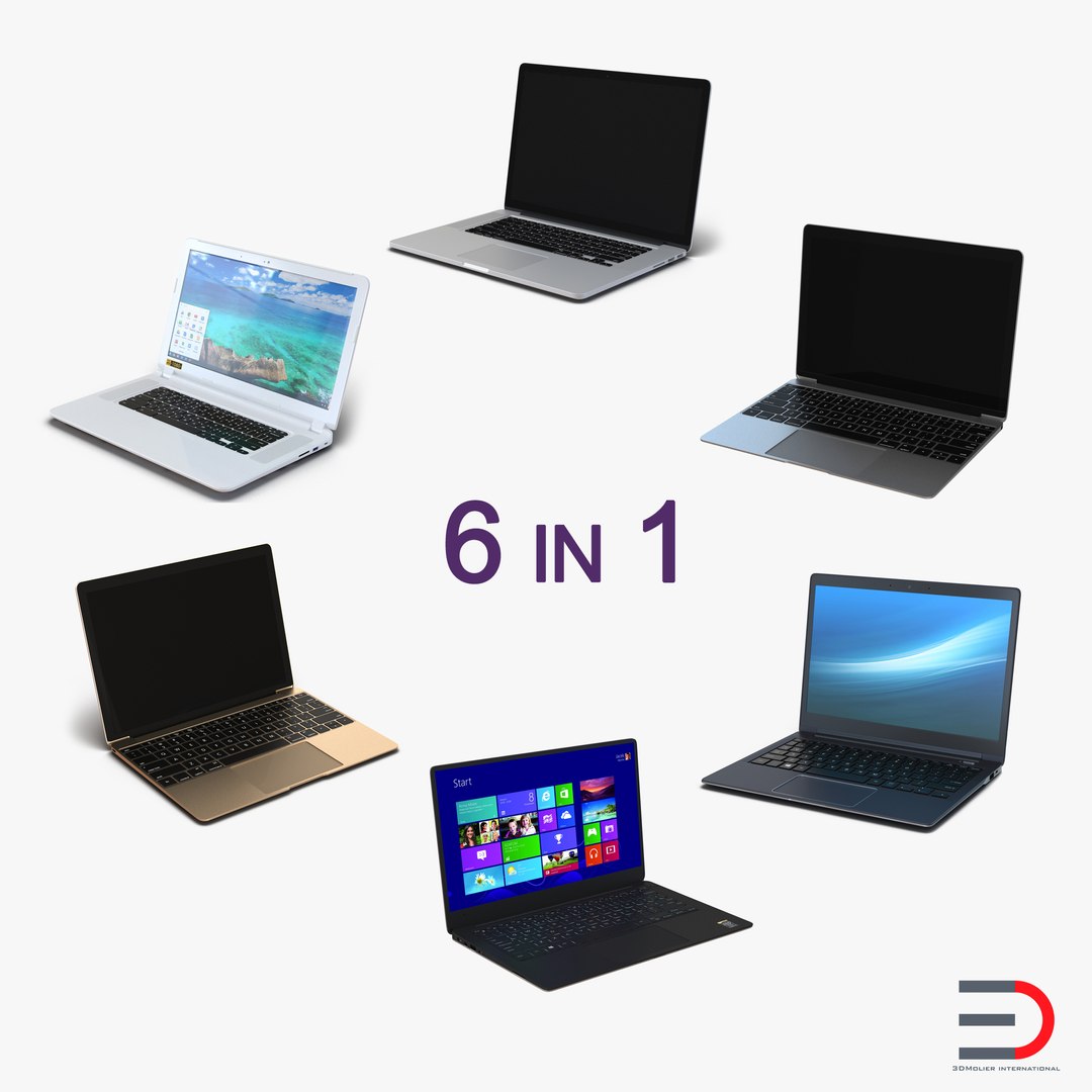 Generic Laptops Collection 2 3D model preview