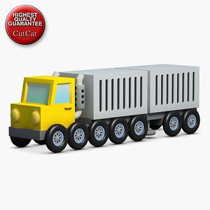 construction icons 03 truck trailer 3d max