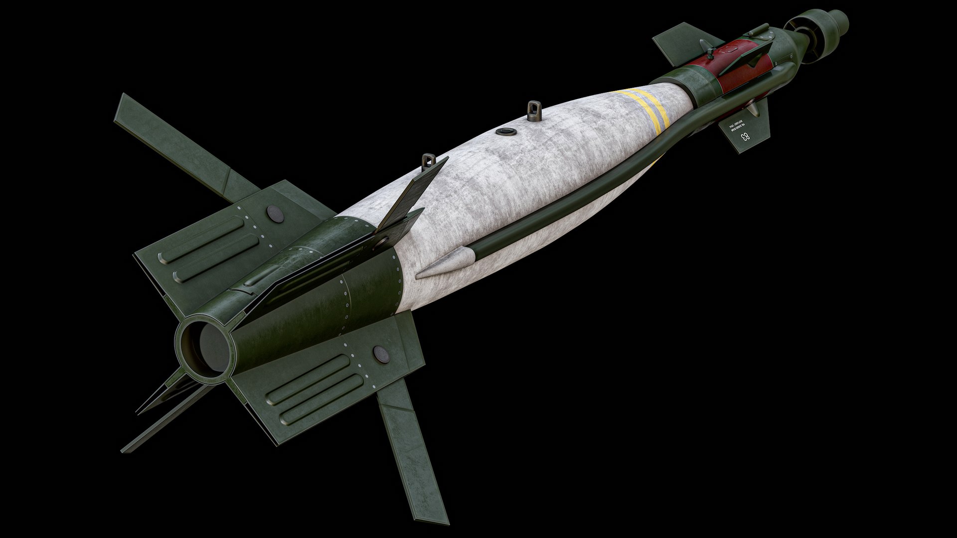 GBU-16 Paveway 2 White Aircraft Laser Guided Bomb PBR 3D Model ...
