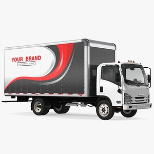 3D model Box Truck Isuzu NPR 2018 Rigged Your Brand