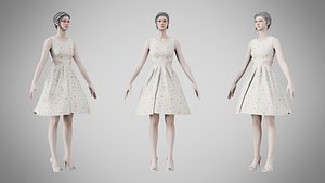 3D Dress 33 Pastel Petal Scatter model