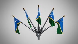 Wall Mount Flags 5 Of Solomon Islands