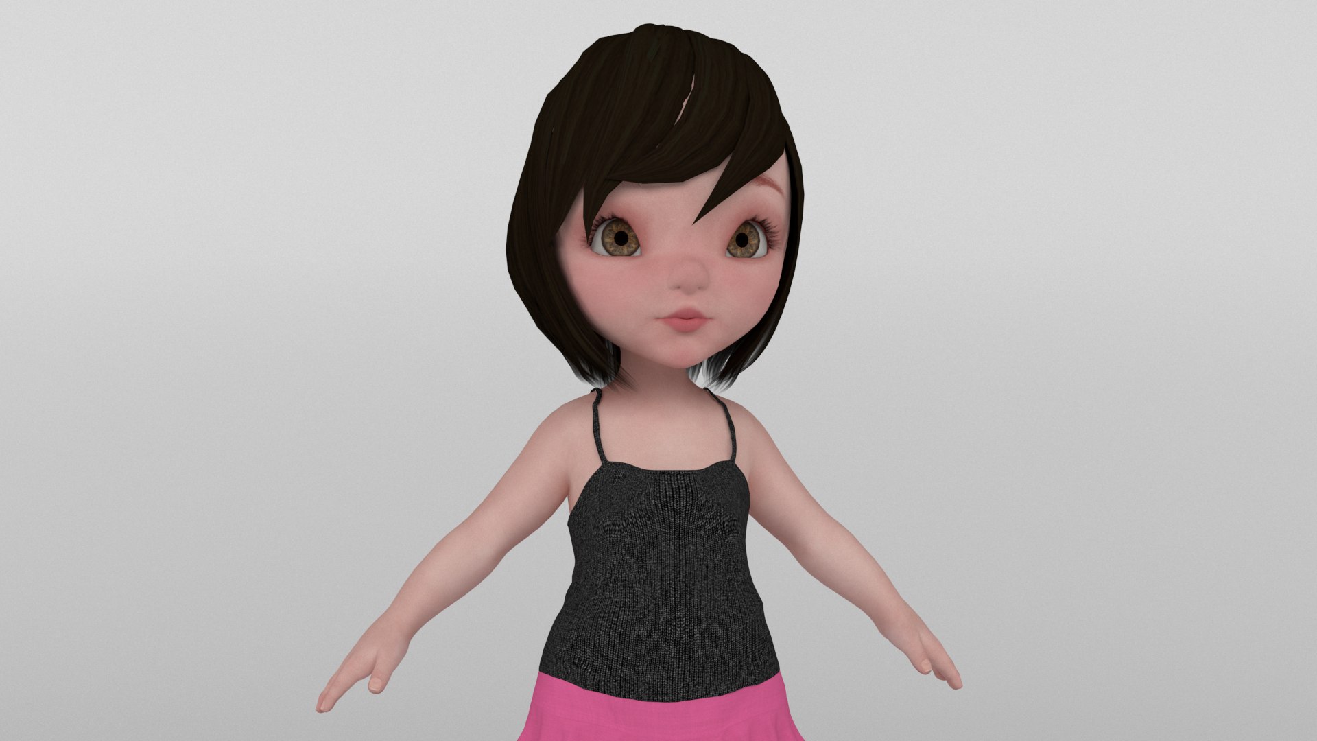 3D Toon Girl - TurboSquid 1766425