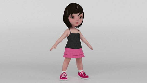 3D Toon Girl - TurboSquid 1766425