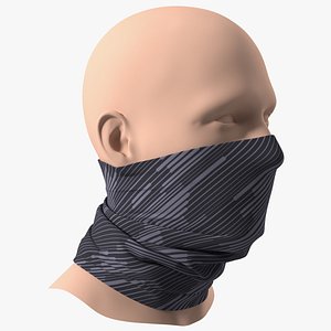 Elastic Half Face Neck Gaiter 3D