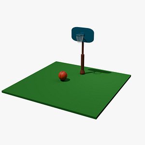 3D Cartoon Basketball Court