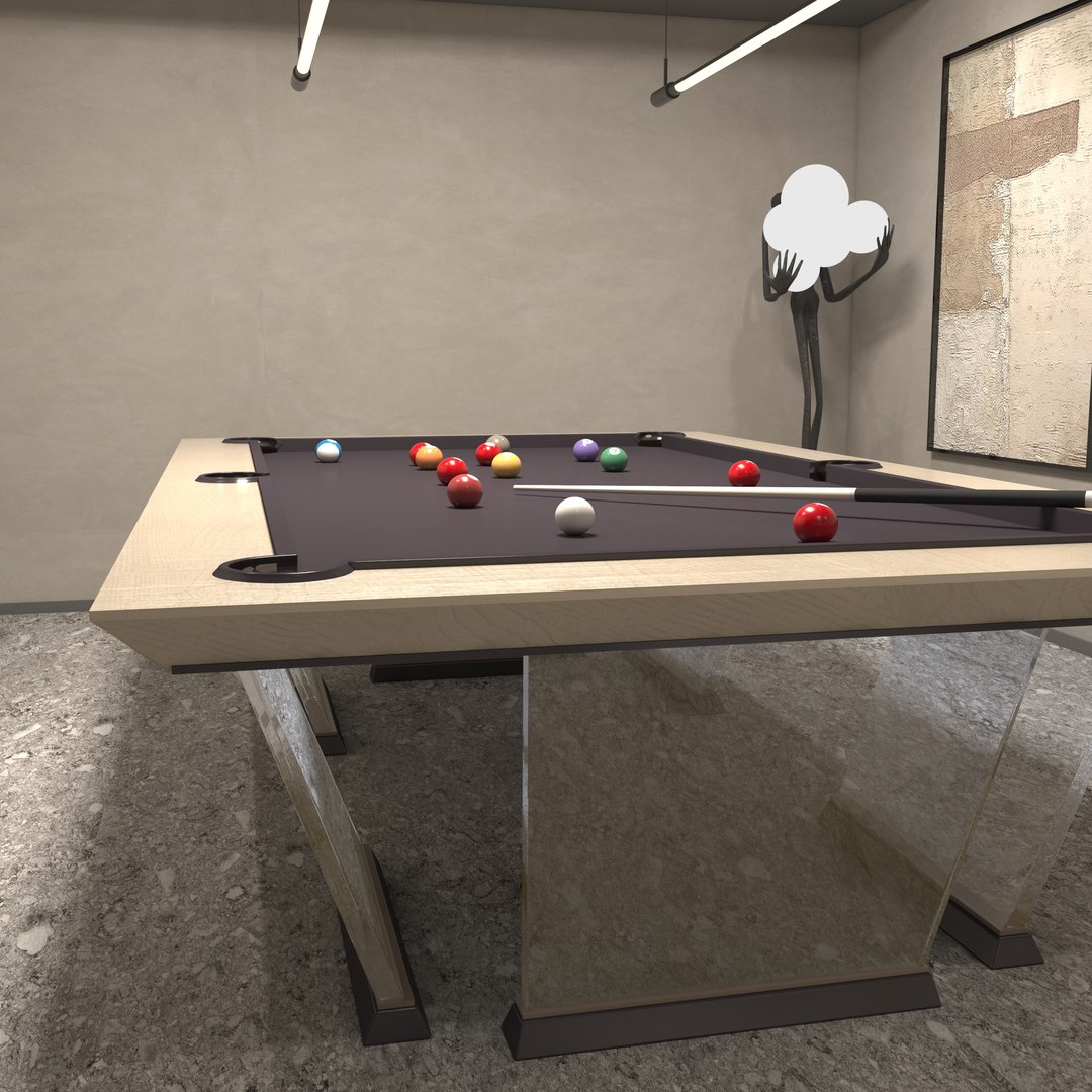 Pool Table Scene 3D Model - TurboSquid 1783903