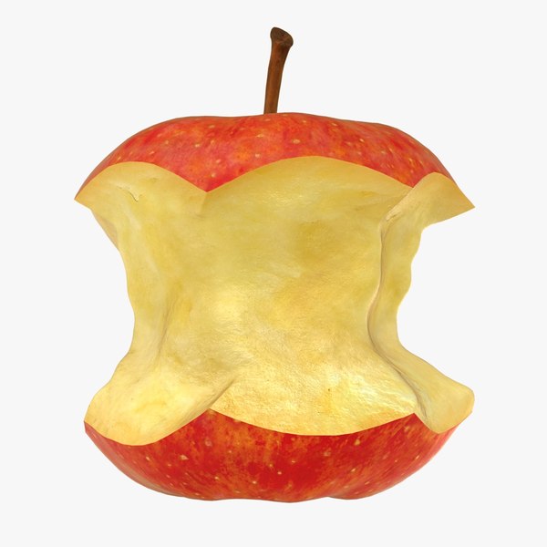 3D realistic bitten apple model