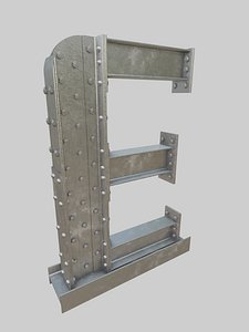 Steel Construction Font - Letter E